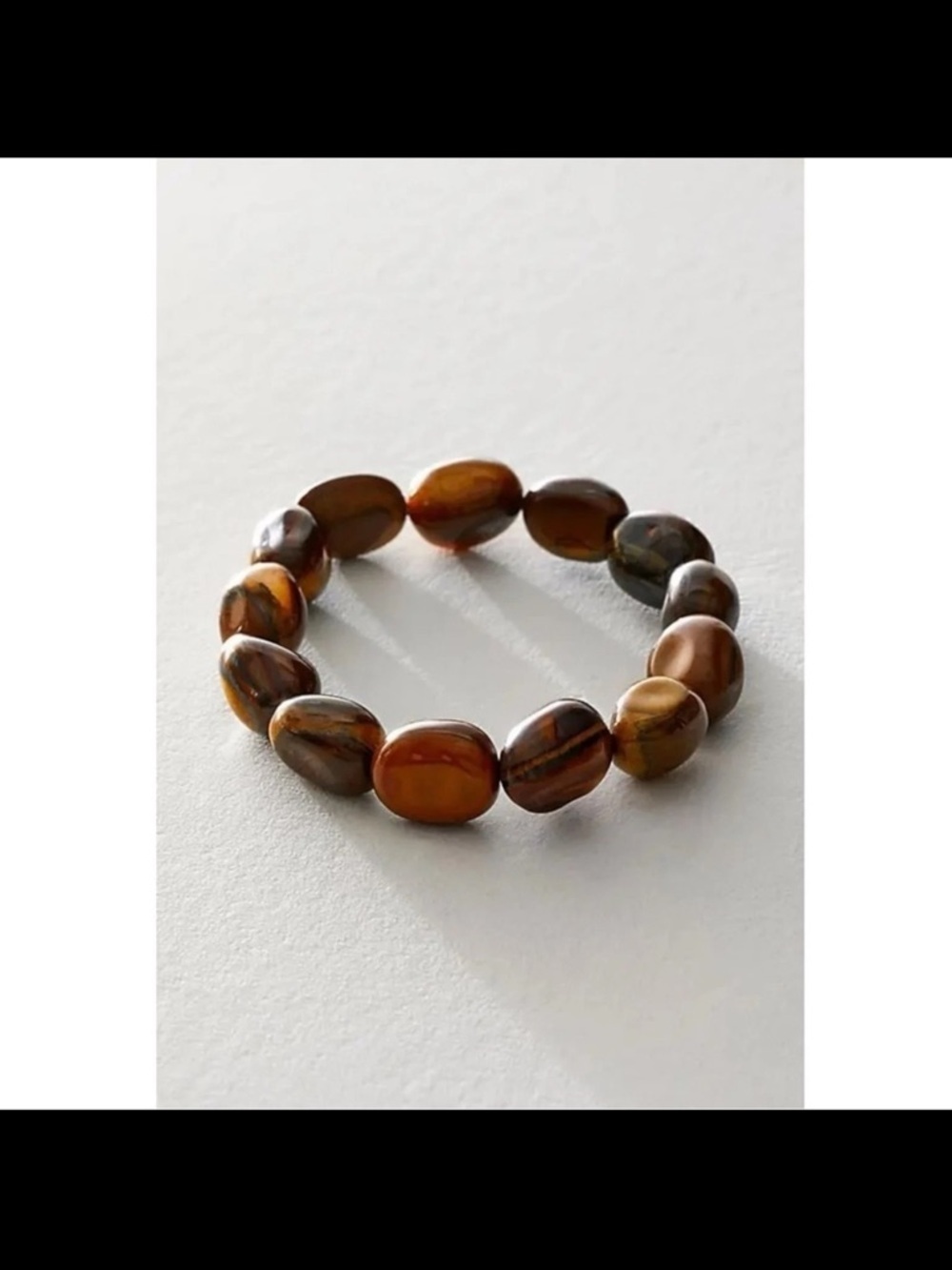 Free People Ariana Ost Crystal Stone Chunky Bracelet Tigers Eye Western Bohemian
